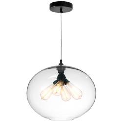 Glass 4 Light Down Pendant With Clear Finish
