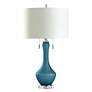 Glass, Acrylic, Steel Table Lamp - Blue Finish - White Shade