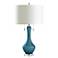 Glass, Acrylic, Steel Table Lamp - Blue Finish - White Shade