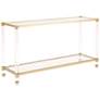 Glass and Brass 58" Wide  1-Shelf Console Table