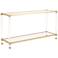 Glass and Brass 58" Wide  1-Shelf Console Table