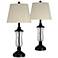 Glass and Bronze 30" High Traditional Table Lamps Set of 2