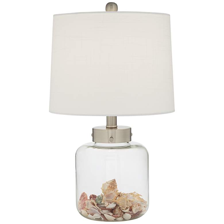 Glass Canister Small Fillable Accent Lamp with Table Top Dimmer