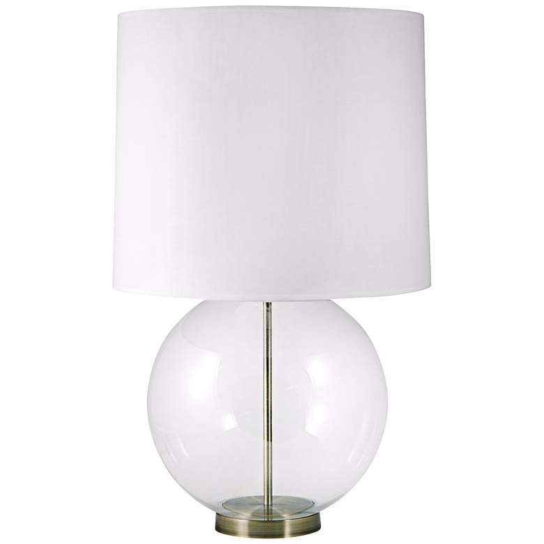 Image 1 Glass Globe Brass AccentsTable Lamp