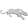 Glass Mosaic and Silver 29 1/4" Wide Panther Sculpture