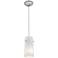 Glass'n Glass 4.5" Wide Brushed Steel Cord Hung Pendant w/ Opal Gl