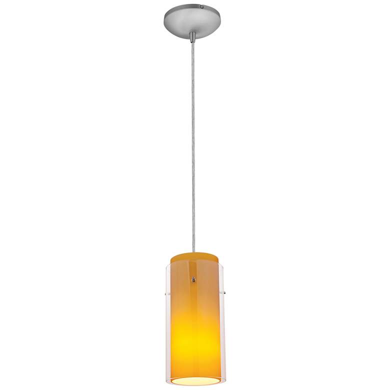 Image 3 Glass 'n Glass 4 1/2"W Amber Glass LED Mini Pendant more views