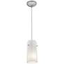 Glass&#39;n Glass Cylinder - E26 LED Cord Pendant - Steel Finish, Clear Opa