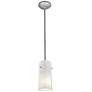 Glass&#39;n Glass Cylinder Pendant - Rods - Brushed Steel Finish, Clear Opa