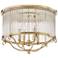 Glass No.1 19" Wide Aged Brass Crystal Rods Ceiling Light