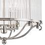 Glass No.1 19"W Polished Nickel Crystal Rods Ceiling Light