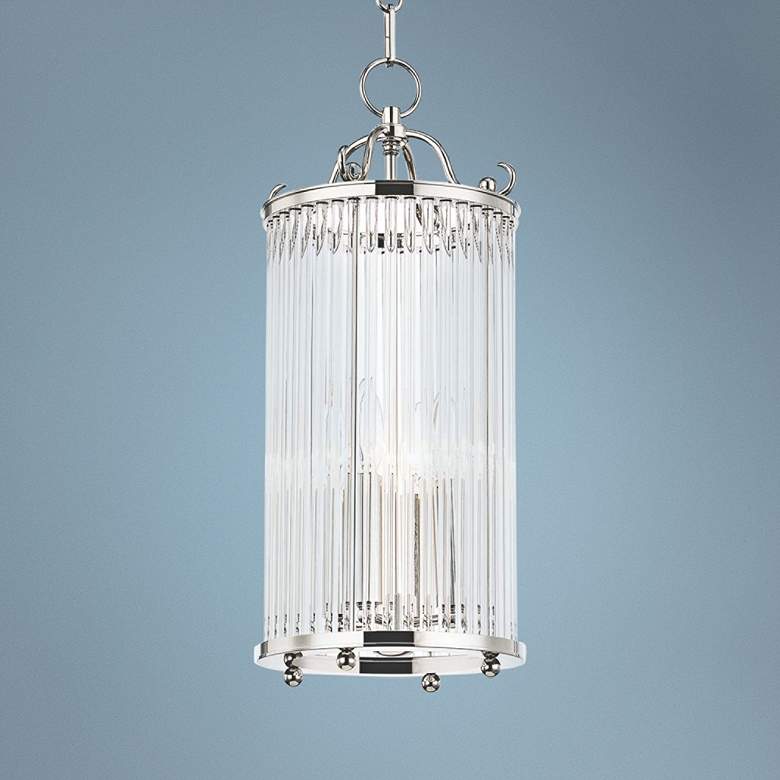 Image 1 Glass No.1 8 3/4" Wide Polished Nickel Crystal Mini Pendant