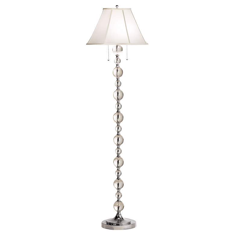 Image 1 Glass Orbs and Brushed Nickel Floor Lamp