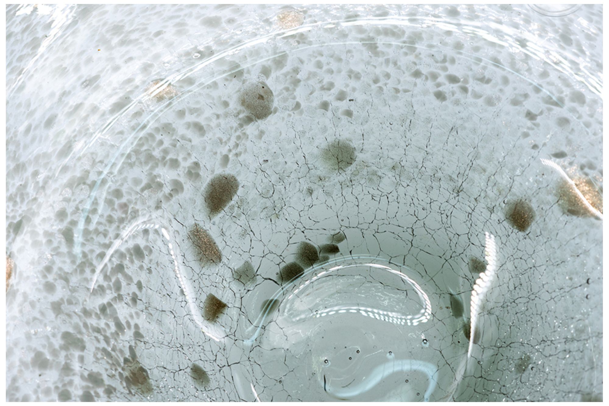 Image 3 Glass Plate w/ Smoked Gray Finish & Earthy Brown Accents more views