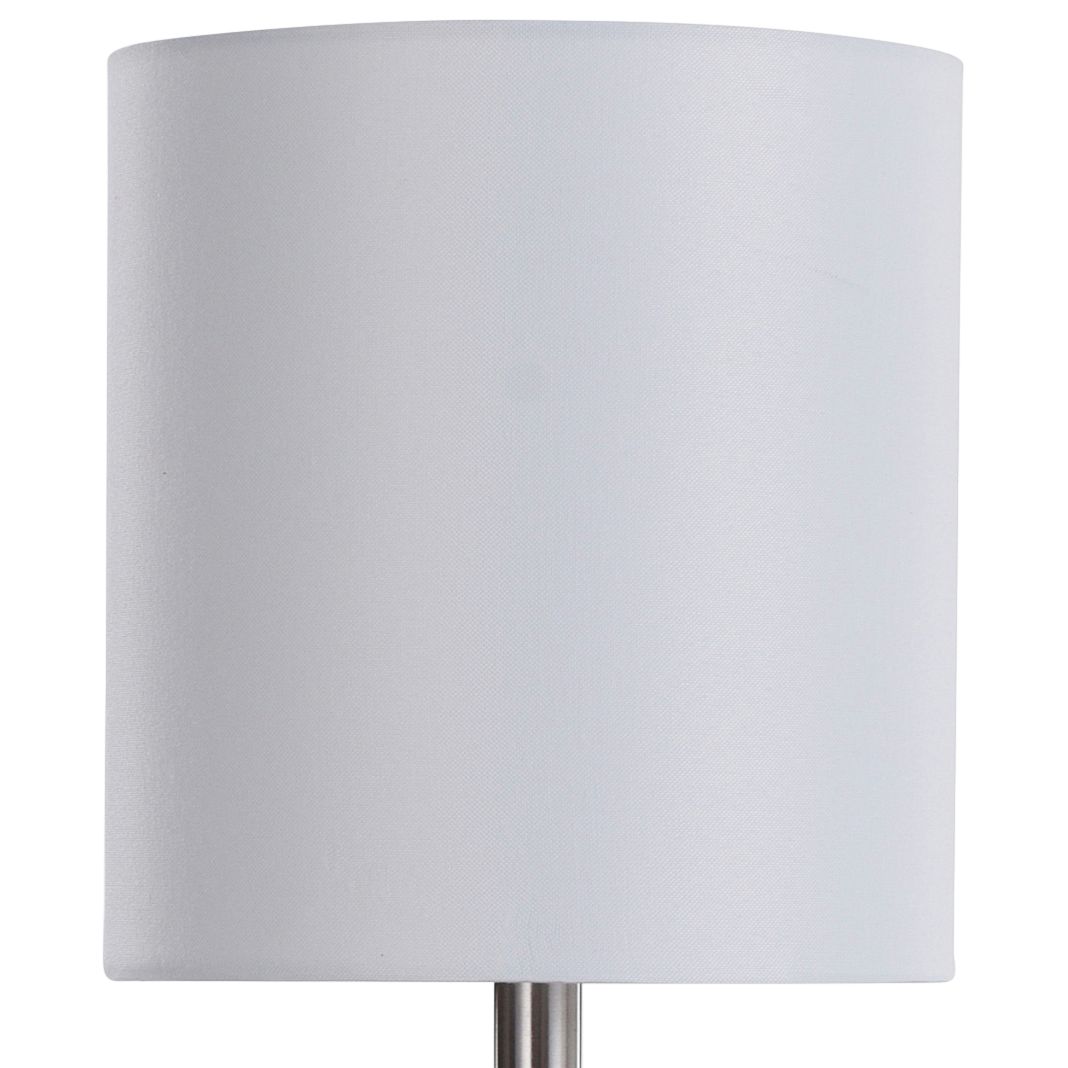 Thumbnail3 of Glass Table Lamp - Bright Purple Finish - White Hardback Fabric Shade more views