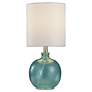 3_Glass Table Lamp - Cerulean Finish - White Hardback Fabric Shade more views