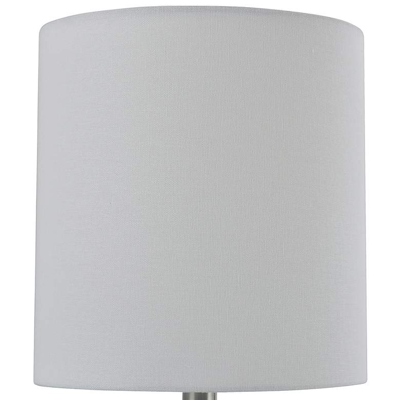 Image 5 Glass Table Lamp - Cerulean Finish - White Hardback Fabric Shade more views
