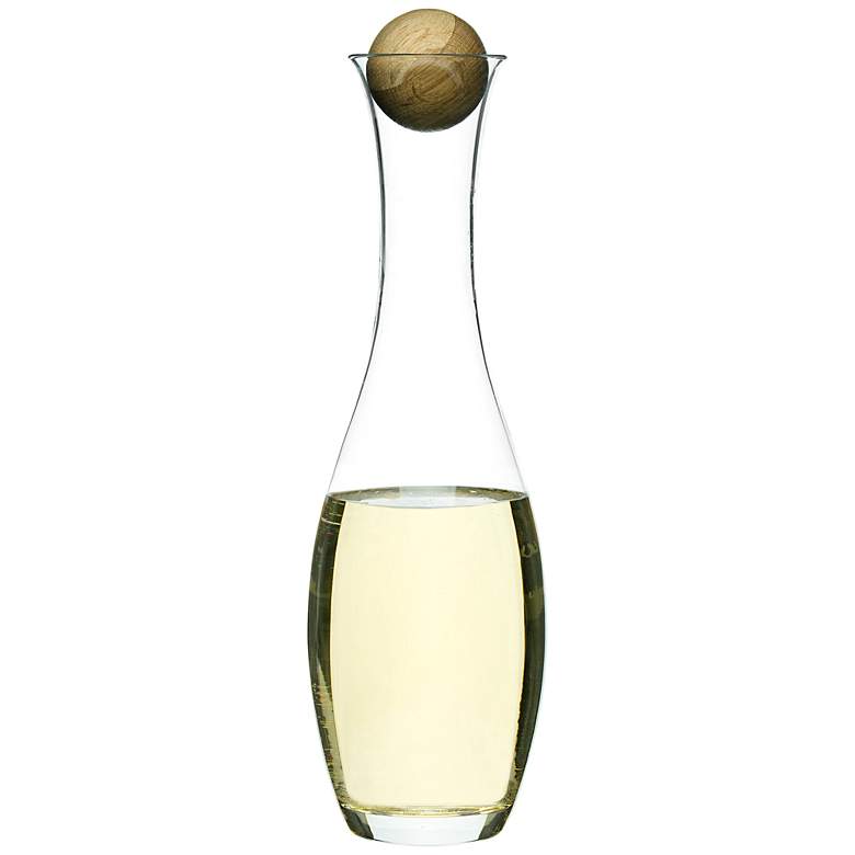 Image 1 Glass Wine and Water Carafe with Oak Stopper