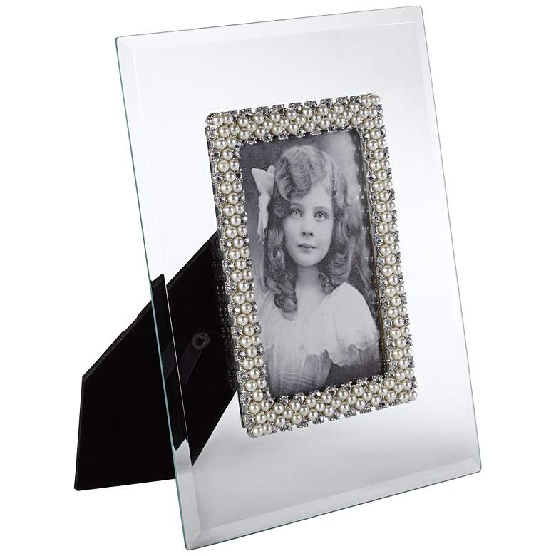Image 1 Glass with Pearl Accents 5x7 Photo Frame
