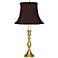 Glastonbury Antique Brass Candlestick Lamp with Black Shade