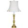 Glastonbury Antique Brass Candlestick Lamp with Off-White Shade
