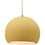 1_Glazed 12 1/4" Wide Aged Brass and Yellow LED Pendant Light