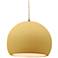 Glazed 12 1/4" Wide Aged Brass and Yellow LED Pendant Light