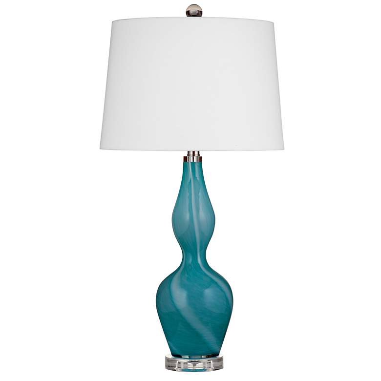 Image 1 Glazed 29 inch Contemporary Styled Green Table Lamp