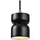 Glazed 3 1/2"W Aged Brass and Black Ceramic LED Mini Pendant