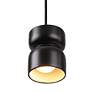 3_Glazed 3 1/2"W Aged Brass and Black Ceramic LED Mini Pendant more views