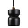 4_Glazed 3 1/2"W Aged Brass and Black Ceramic LED Mini Pendant more views