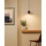 7_Glazed 3 1/2"W Aged Brass and Black Ceramic LED Mini Pendant more views