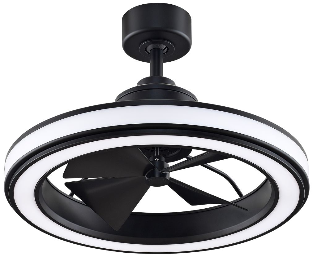 Image 2 Gleam 16 inch Indoor/Outdoor Ceiling Fan with LED Light Kit - Black