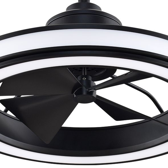 Image 3 Gleam 16 inch Indoor/Outdoor Ceiling Fan with LED Light Kit - Black more views