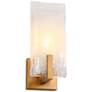 1_Gleam 5" Wide Gold 1-Light Rectangular Glass Wall Sconce