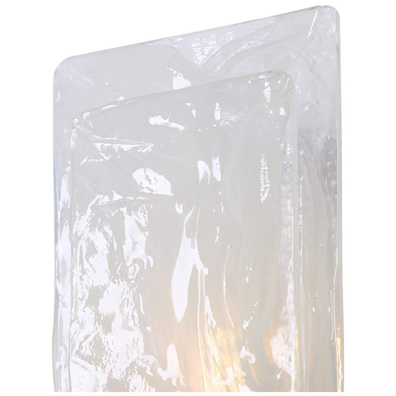 Image 3 Gleam 5" Wide Gold 1-Light Rectangular Glass Wall Sconce more views