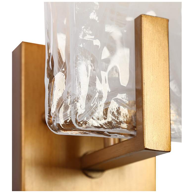 Image 4 Gleam 5" Wide Gold 1-Light Rectangular Glass Wall Sconce more views