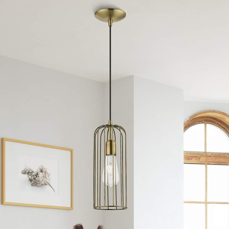 Image 1 Glenbrook 1 Light Antique Brass Pendant