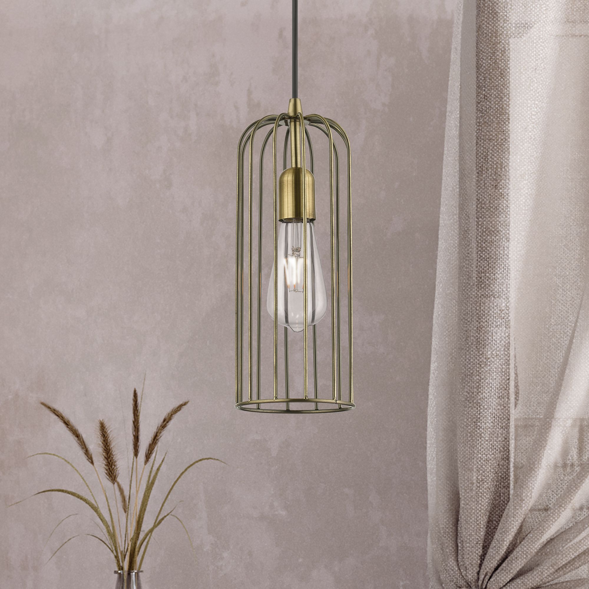 Glenbrook 1 Light Antique Brass Pendant