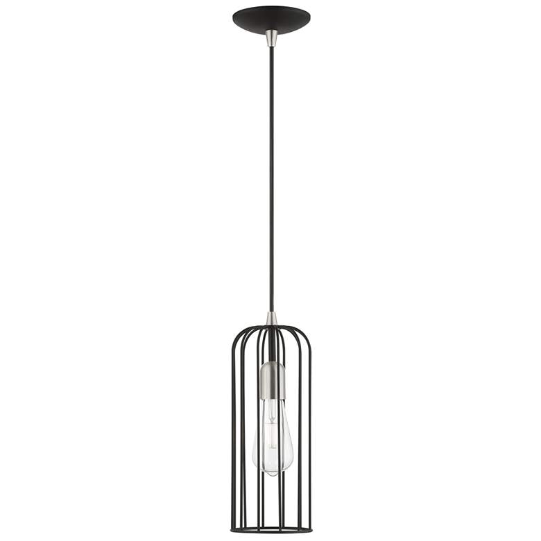 Image 1 Glenbrook 1 Light Black Pendant with Brushed Nickel Accents