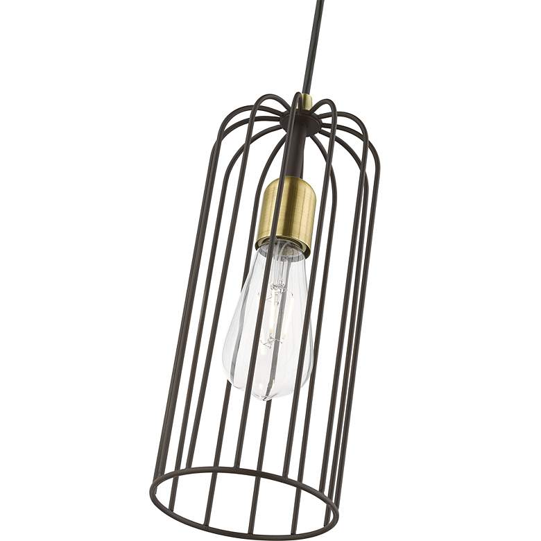 Image 6 Glenbrook 1 Light Bronze Pendant with Antique Brass Accents more views