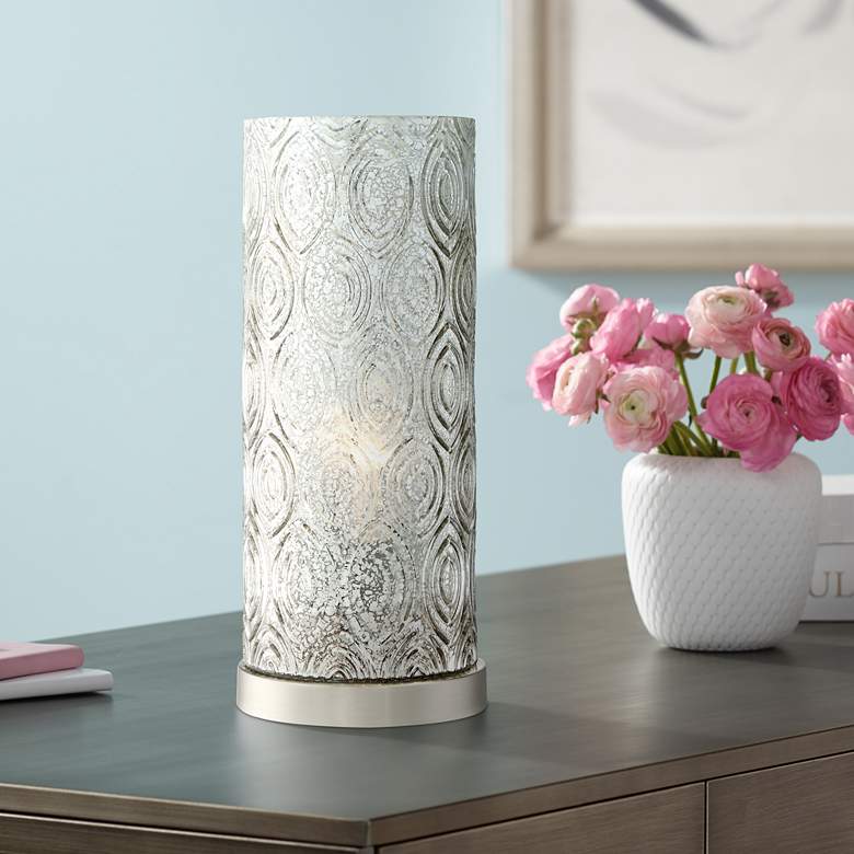 Image 1 Glenda 14 1/4" High Metal and Glass Accent Table Lamp