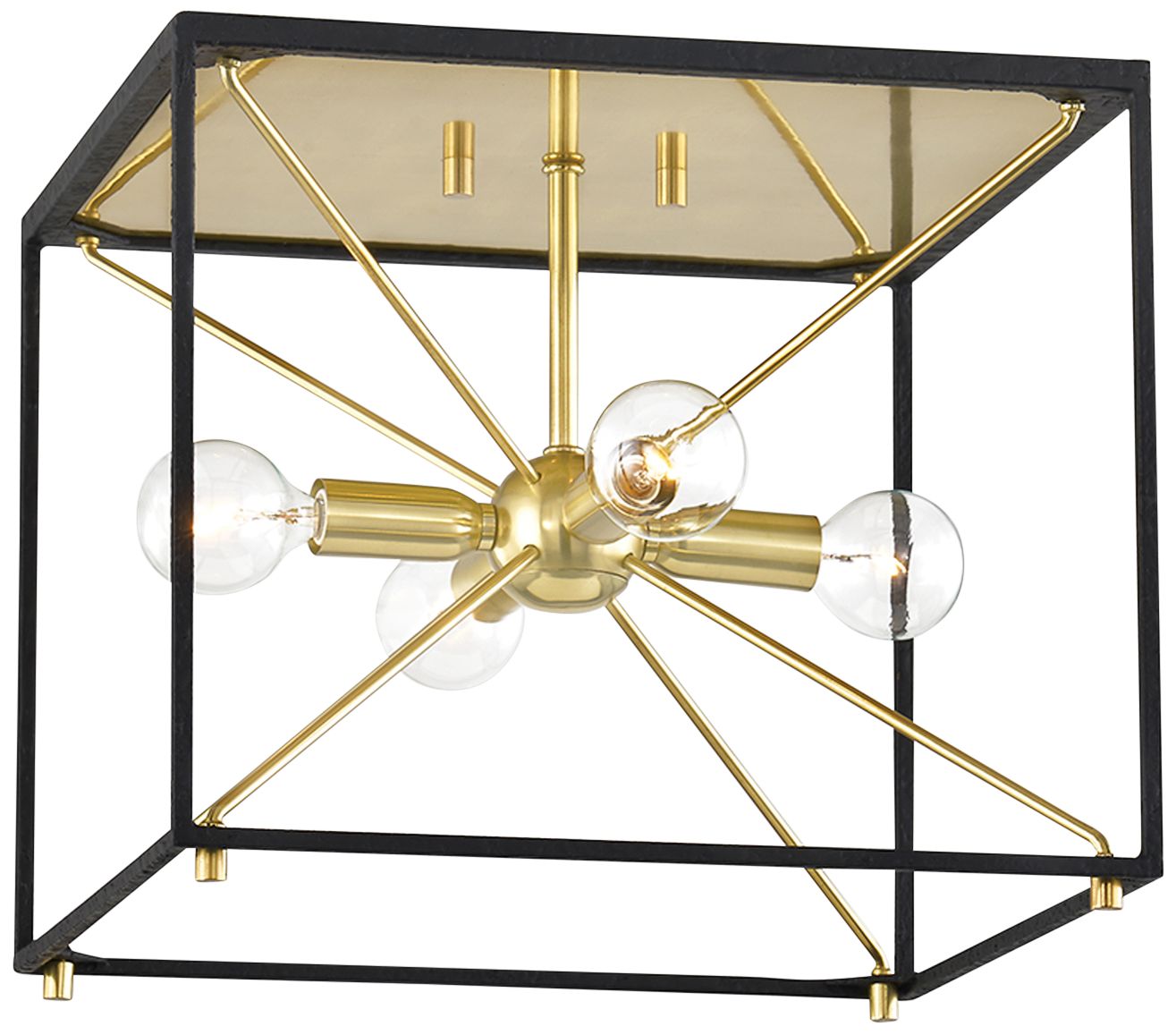 Glendale 12" Wide Aged Brass 4-Light Mini-Chandelier