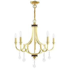 Image5 of Glendale 24 1/2" Wide Polished Brass 5-Light Chandelier more views