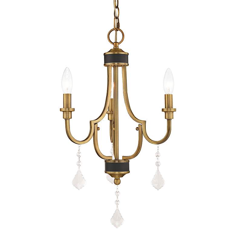 Image 3 Glendale 3 Light Antique Brass Mini Chandelier