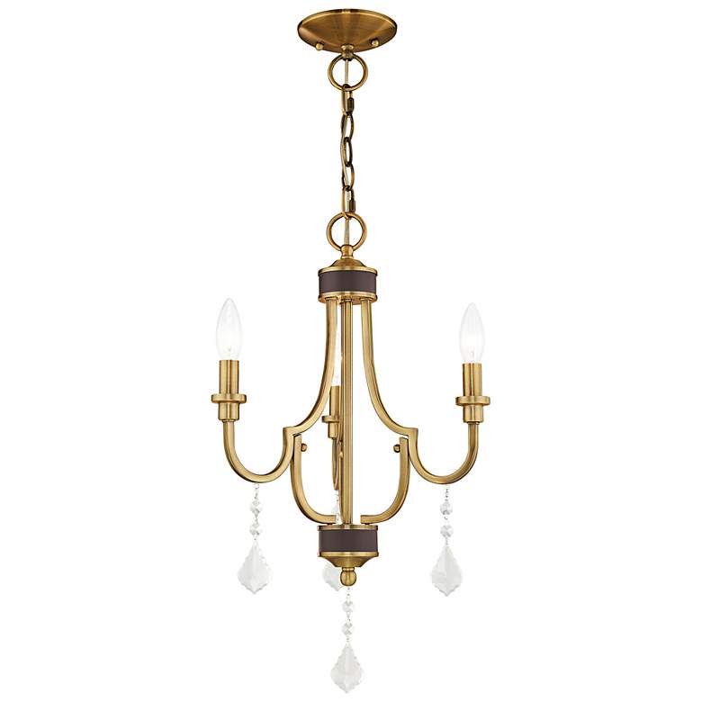 Image 6 Glendale 3 Light Antique Brass Mini Chandelier more views