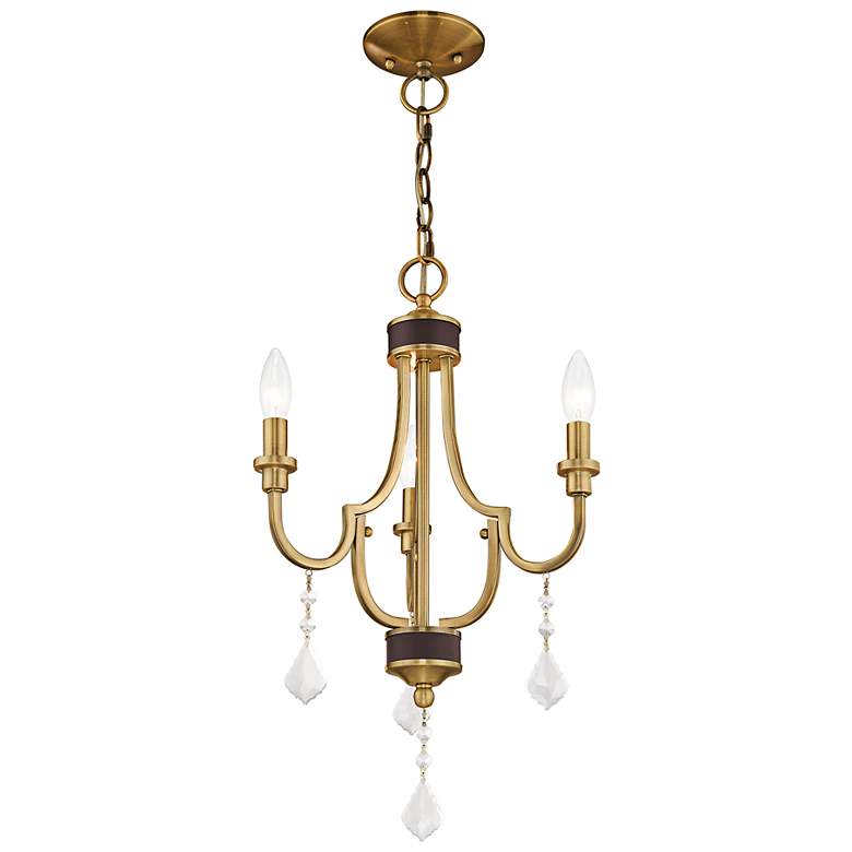 Image 7 Glendale 3 Light Antique Brass Mini Chandelier more views