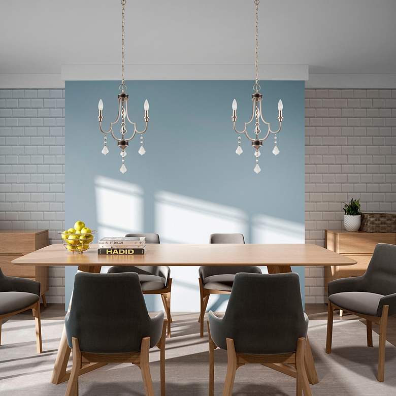 Image 7 Glendale 3 Light Brushed Nickel Mini Chandelier more views