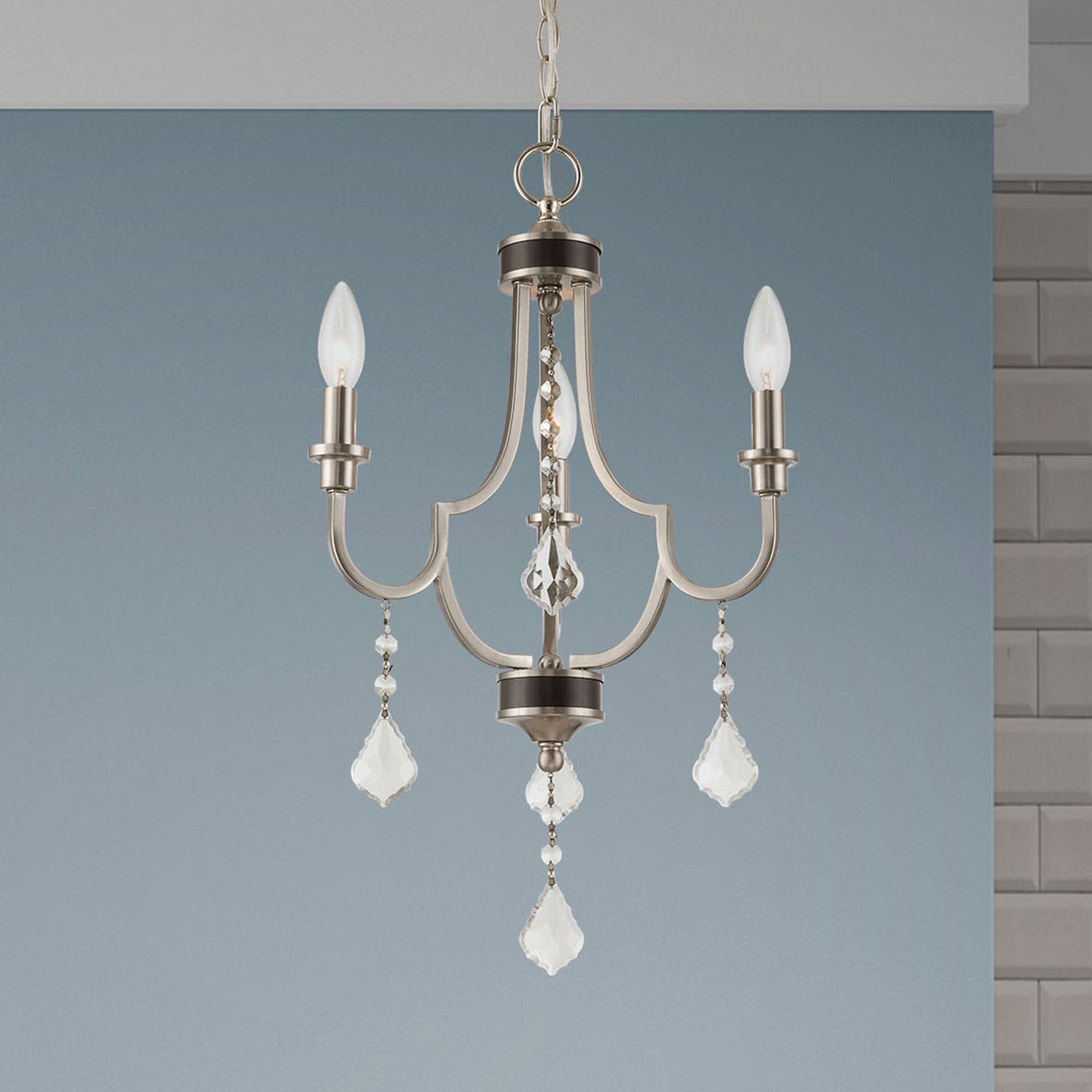 Glendale 3 Light Brushed Nickel Mini Chandelier