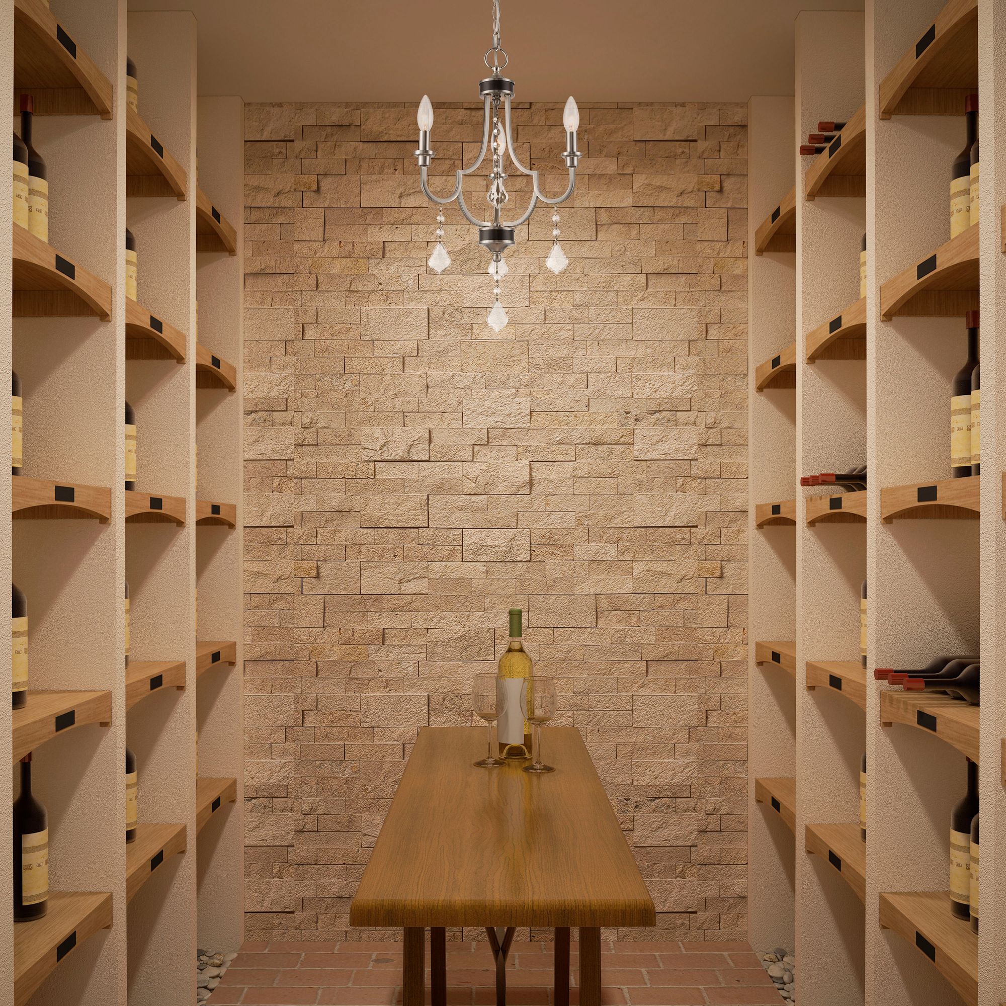 Glendale 3 Light Brushed Nickel Mini Chandelier